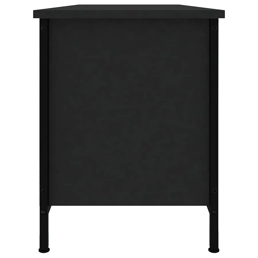 Meuble TV noir 102x35x45 cm bois d'ingénierie - 6