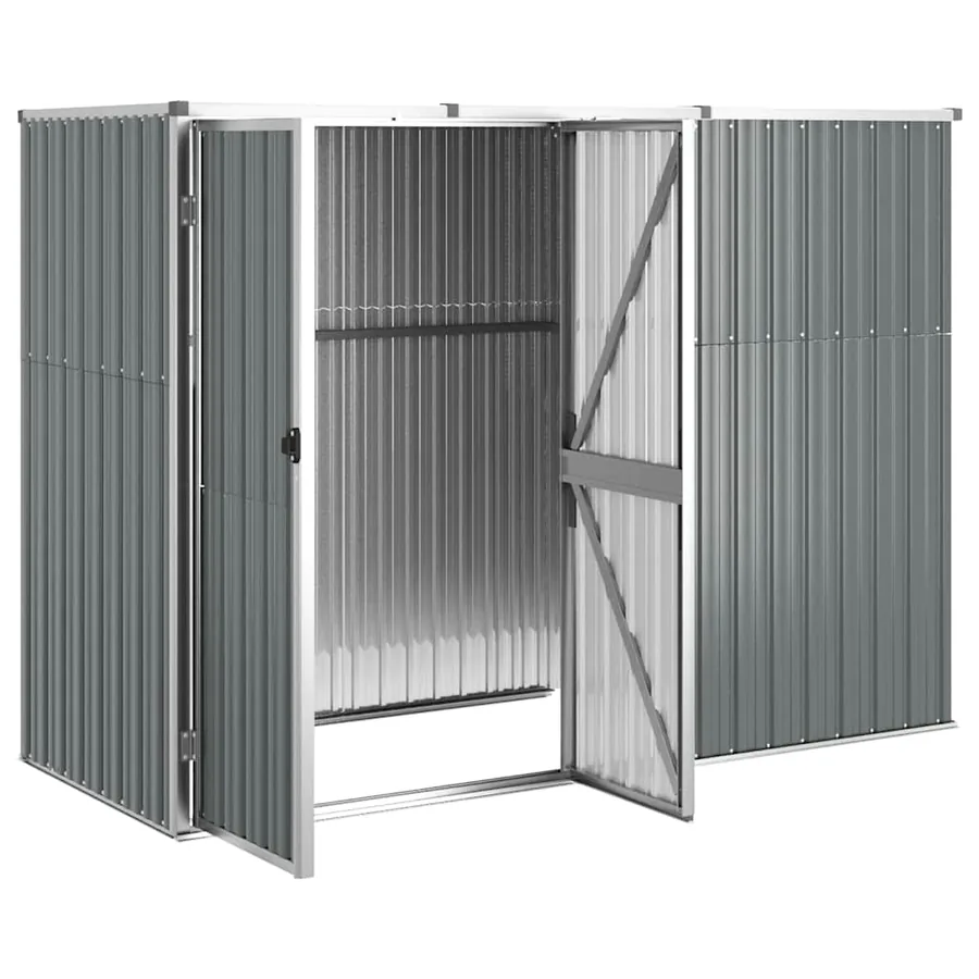Abri à outils de jardin Gris 225x89x161 cm Acier galvanisé - 3