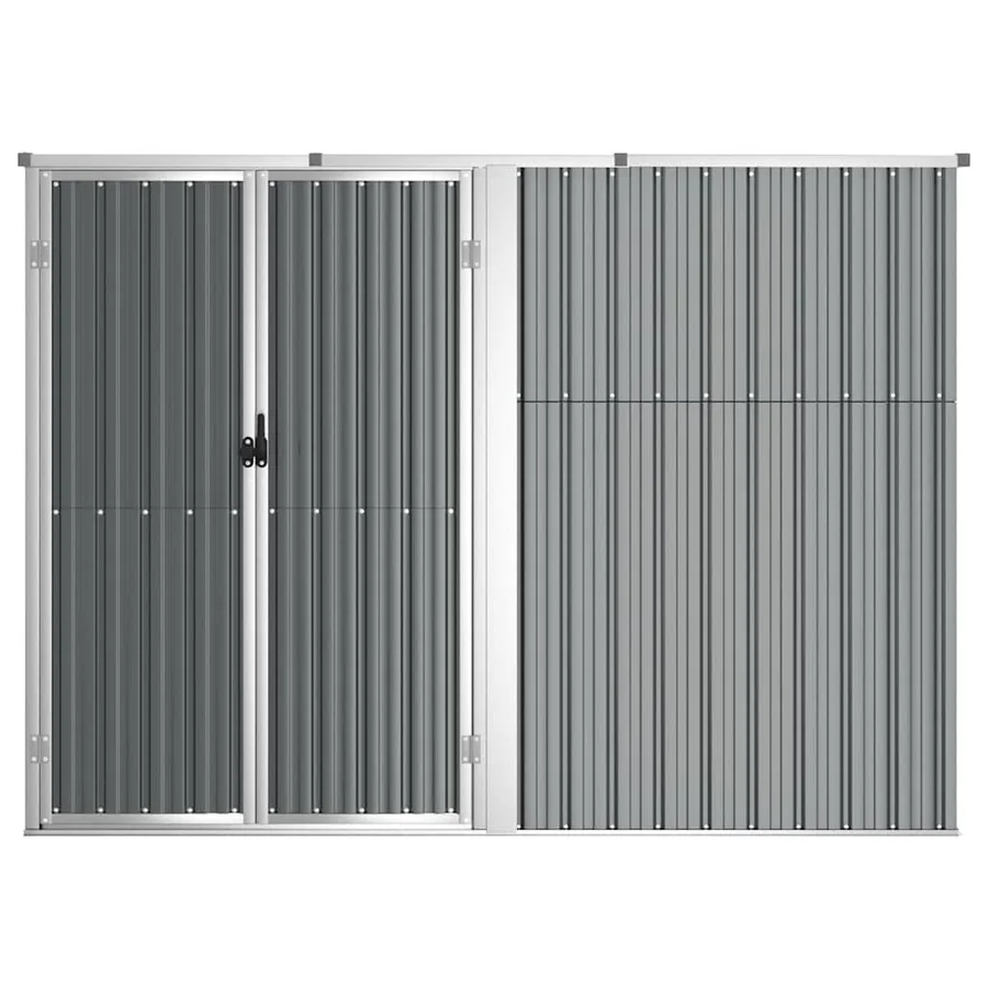 Abri à outils de jardin Gris 225x89x161 cm Acier galvanisé - 4