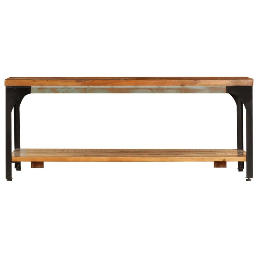 Table basse et étagère 100x60x35 cm Bois de récupération solide - 2