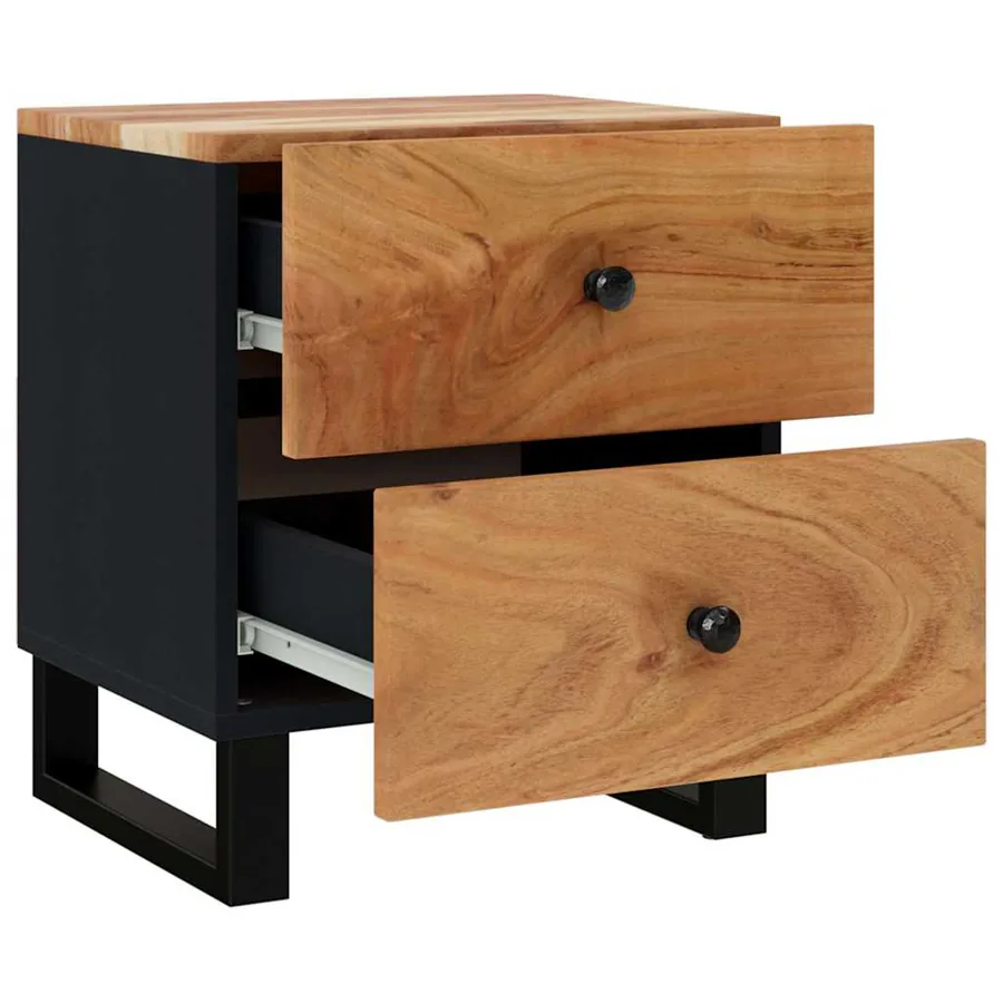 Tables de chevet 2 pcs 40x33x46 cm Bois d'acacia massif - 10