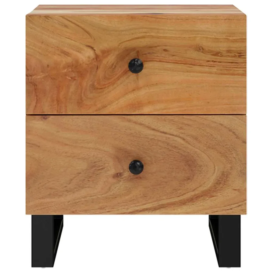 Tables de chevet 2 pcs 40x33x46 cm Bois d'acacia massif - 3