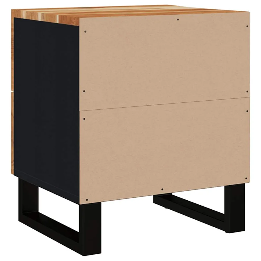 Tables de chevet 2 pcs 40x33x46 cm Bois d'acacia massif - 4