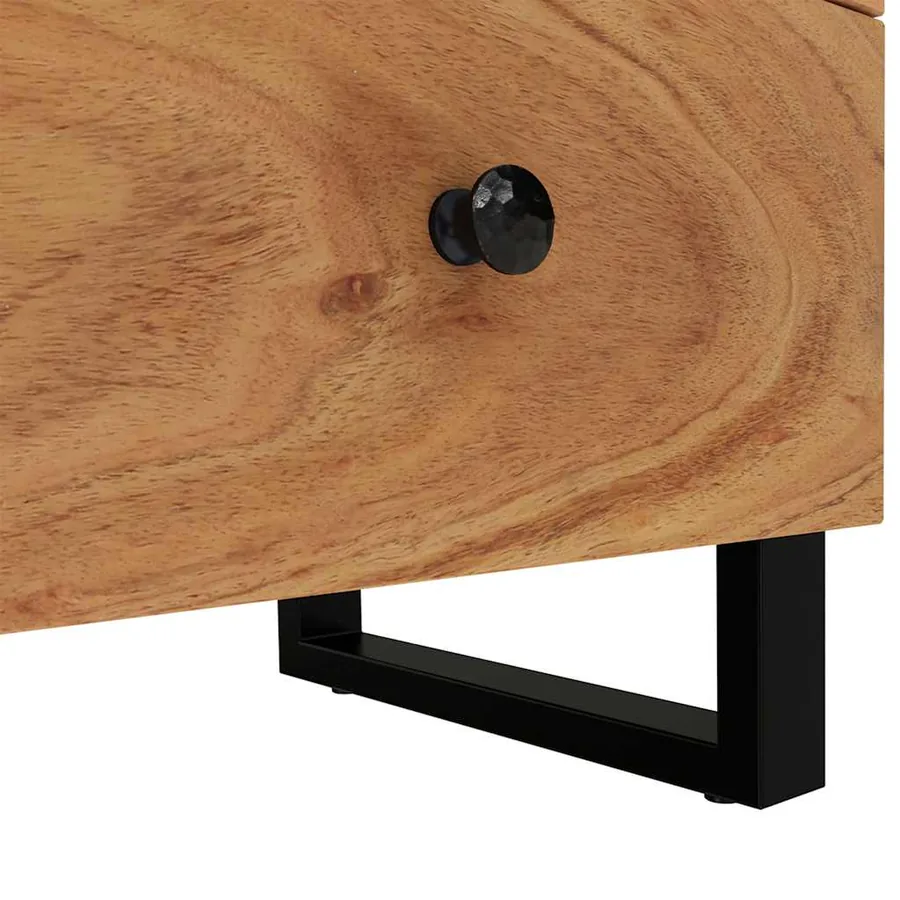 Tables de chevet 2 pcs 40x33x46 cm Bois d'acacia massif - 7