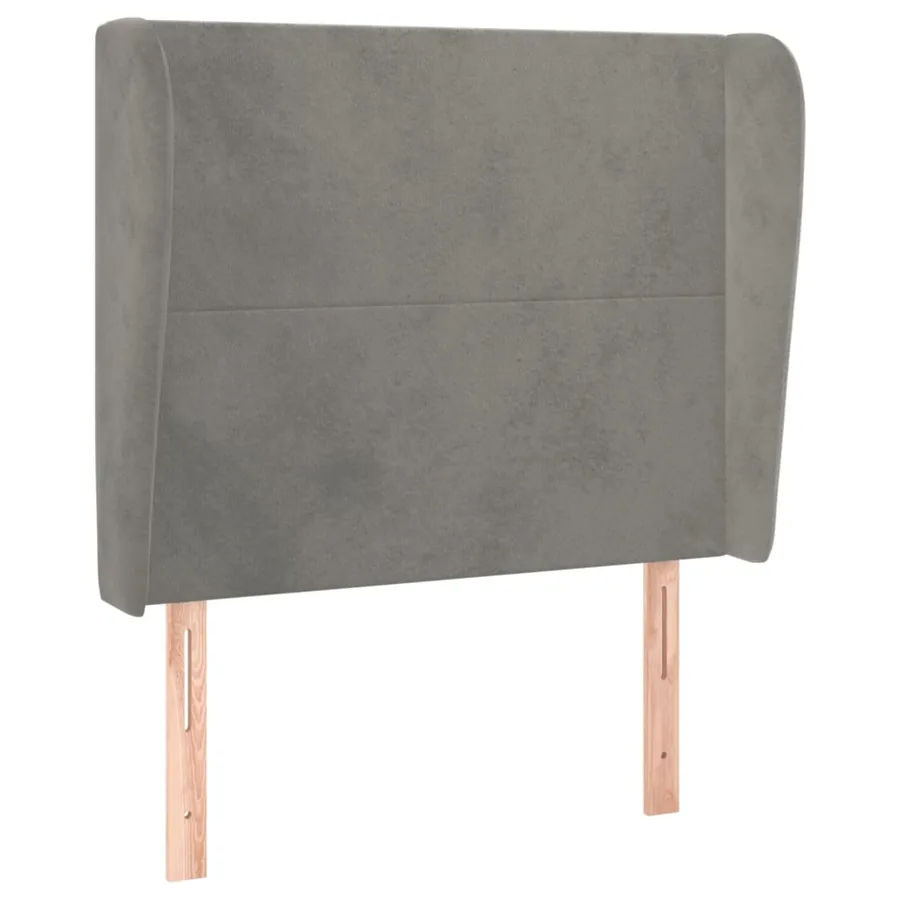 Tête de lit avec oreilles Gris clair 103x23x118/128 cm Velours - 2