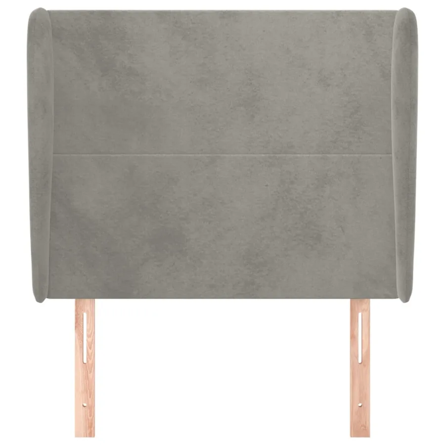 Tête de lit avec oreilles Gris clair 103x23x118/128 cm Velours - 3