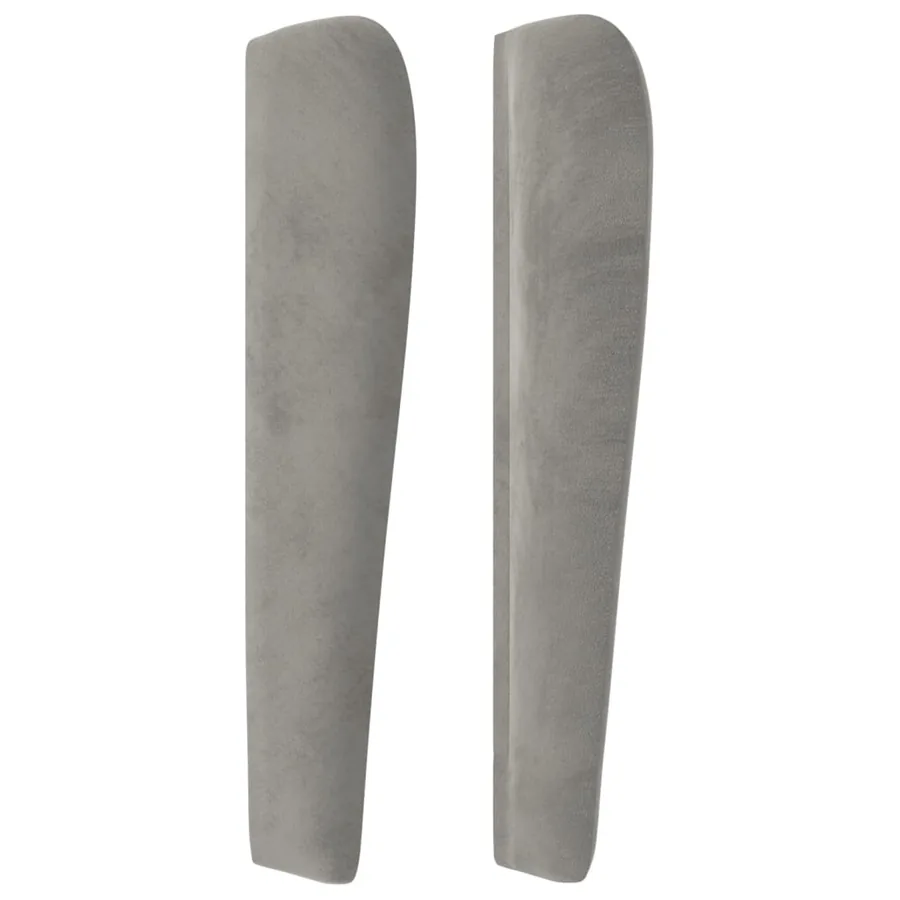 Tête de lit avec oreilles Gris clair 103x23x118/128 cm Velours - 4