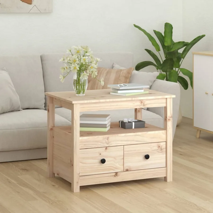 Table basse 71x49x55 cm Bois massif de pin - 3