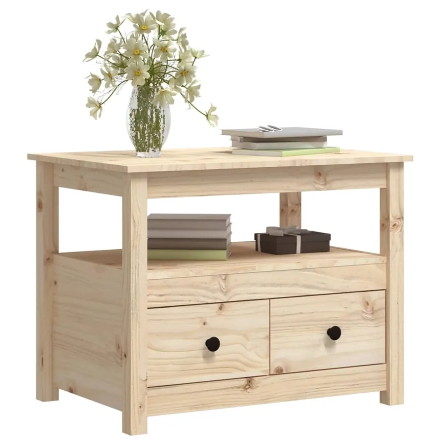 Table basse 71x49x55 cm Bois massif de pin - 5