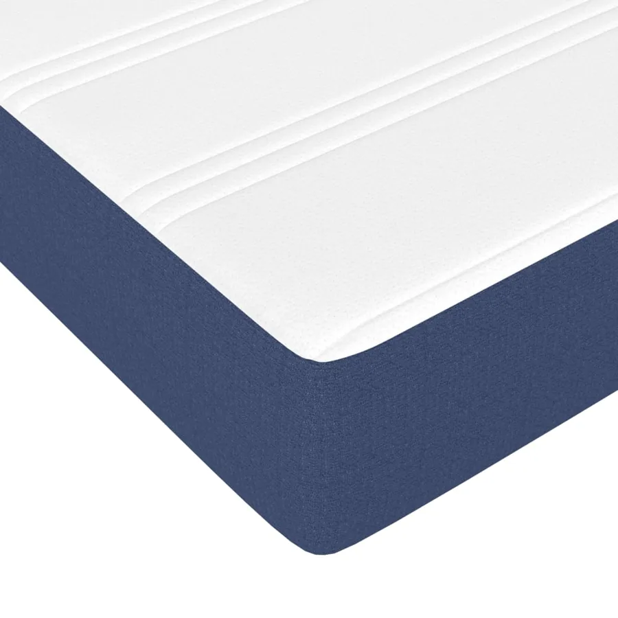 Matelas de lit à ressorts ensachés fermeté moyenne Bleu 120x200x20 cm Tissu - 5
