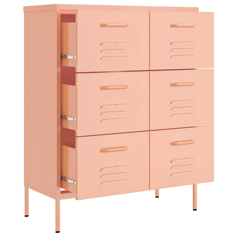 Armoire à tiroirs Rose 80x35x101,5 cm Acier - 6