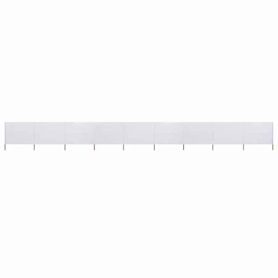 Paravent 9 panneaux Tissu 1200 x 80 cm Blanc sable