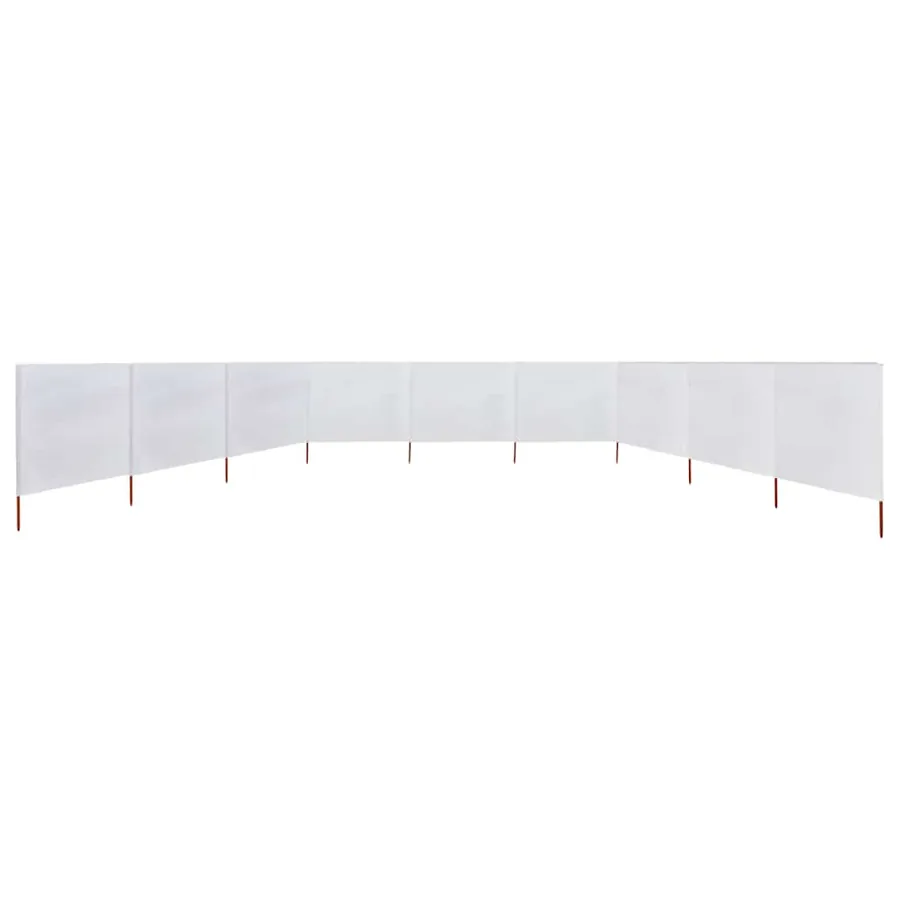Paravent 9 panneaux Tissu 1200 x 80 cm Blanc sable - 3
