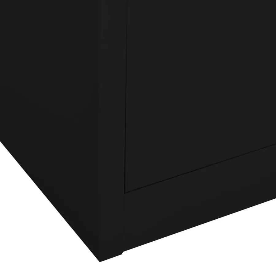 Armoire de bureau Noir 90x40x180 cm Acier - 7