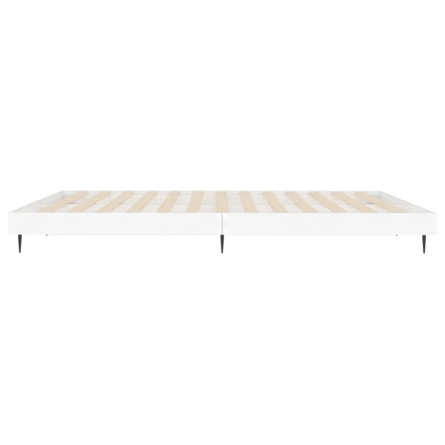 Cadre de lit sans matelas blanc 150x200 cm bois d'ingénierie - 7