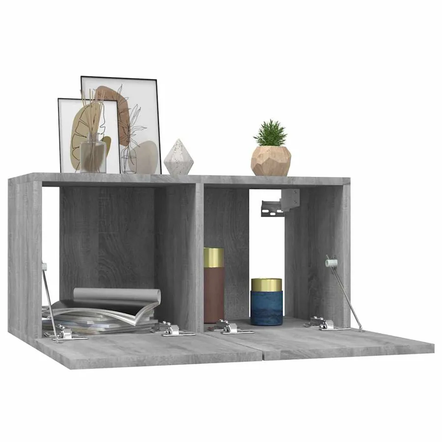 Armoire TV suspendue Sonoma gris 60x30x30 cm Bois d'ingénierie - 3