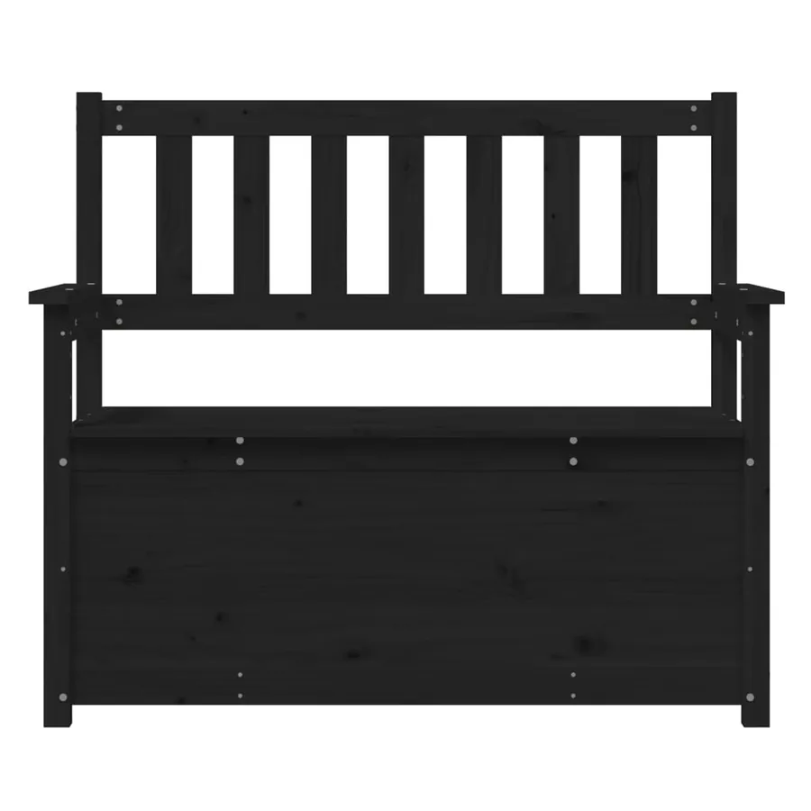 Banc Noir 112,5x51,5x96,5 cm Bois de pin massif - 6