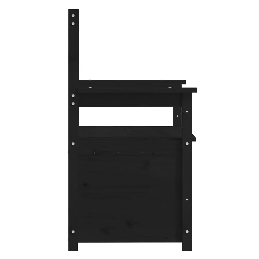 Banc Noir 112,5x51,5x96,5 cm Bois de pin massif - 7