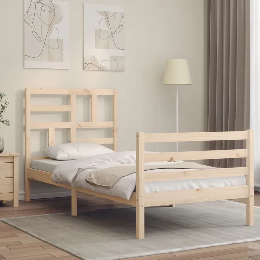 Cadre de lit sans matelas 100x200 cm bois massif