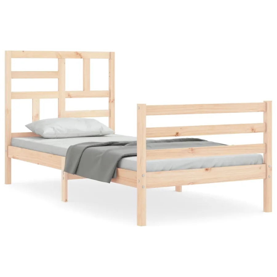 Cadre de lit sans matelas 100x200 cm bois massif - 2