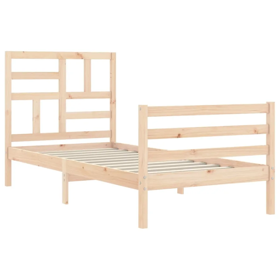 Cadre de lit sans matelas 100x200 cm bois massif - 3
