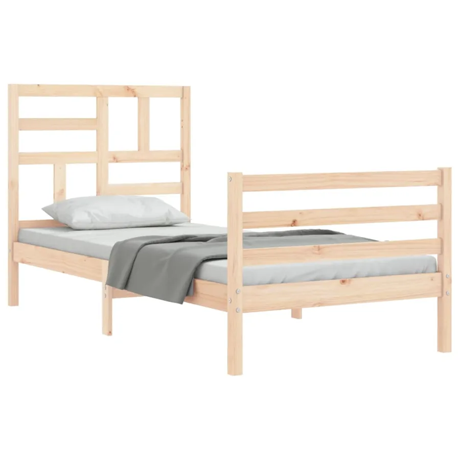 Cadre de lit sans matelas 100x200 cm bois massif - 5