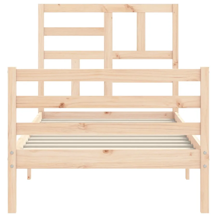 Cadre de lit sans matelas 100x200 cm bois massif - 6