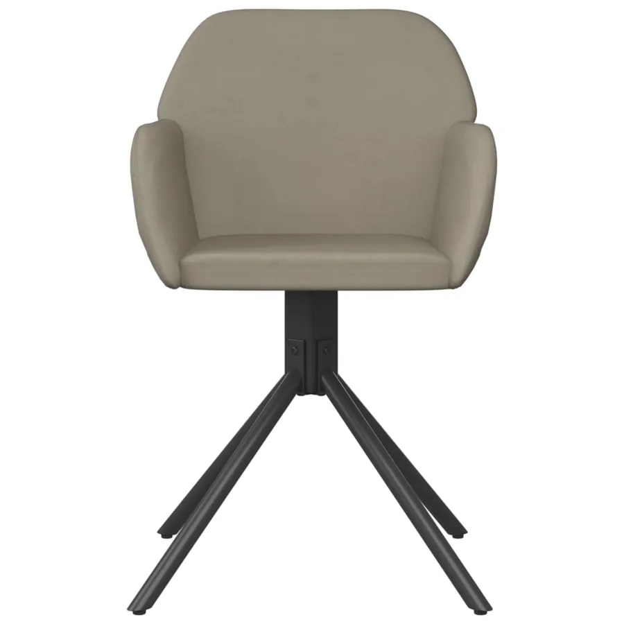 Chaises pivotantes à manger lot de 2 Gris clair Velours - 4