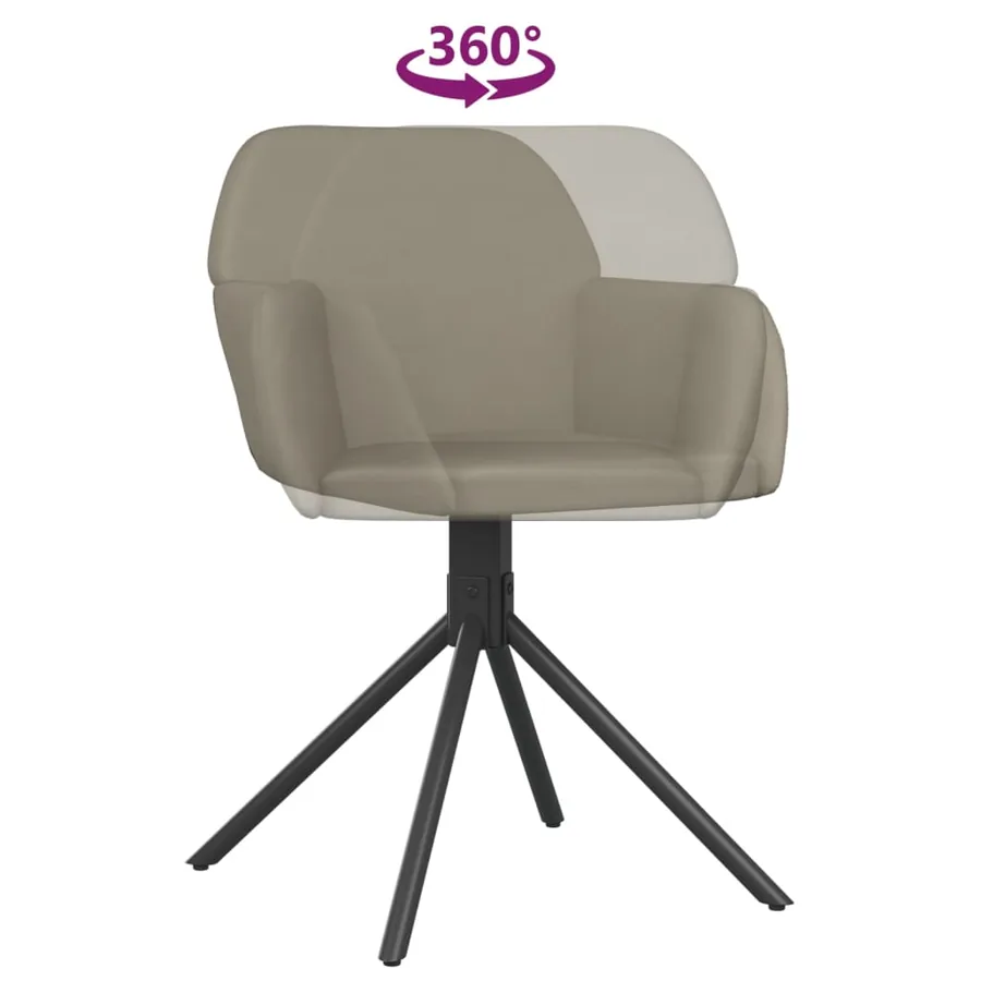 Chaises pivotantes à manger lot de 2 Gris clair Velours - 7