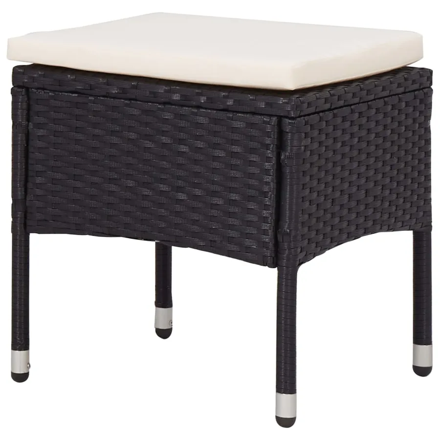 Ensemble à manger d'extérieur 5pcs Noir Résine tressée et verre - 4
