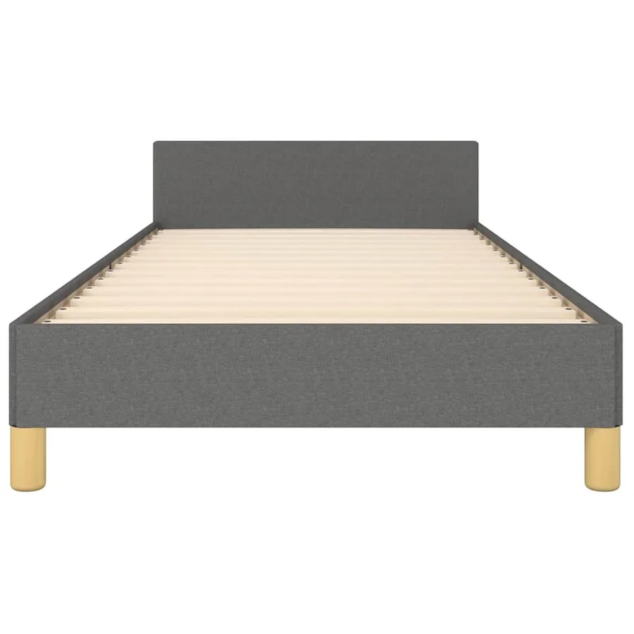 Cadre de lit sans matelas gris foncé 90x190 cm tissu - 5