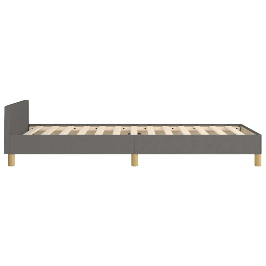 Cadre de lit sans matelas gris foncé 90x190 cm tissu - 6