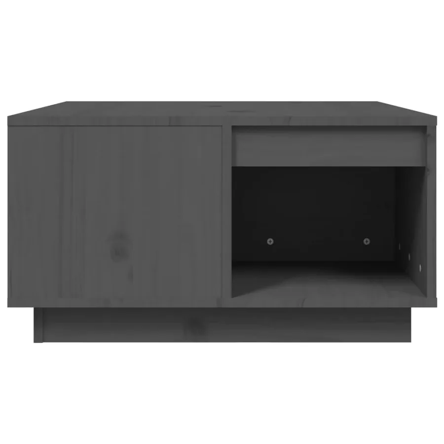 Table basse Gris 60x61x32,5 cm Bois massif de pin - 6