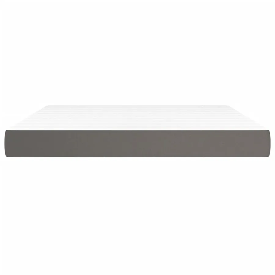 Matelas de lit à ressorts ensachés fermeté moyenne Gris 160x200x20cm Similicuir - 3