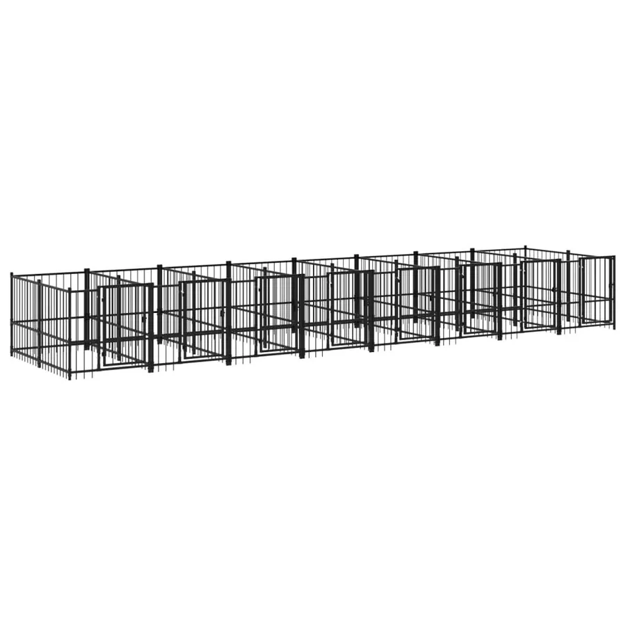 Chenil d'extérieur pour chiens Acier 15,02 m² - 2