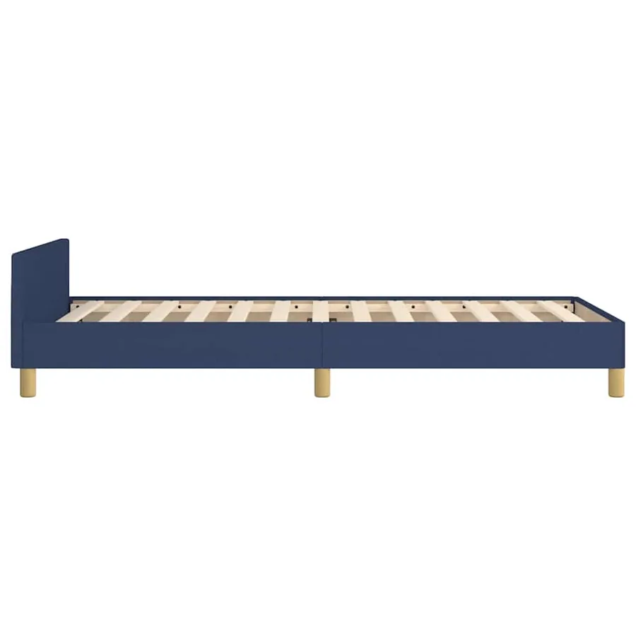 Cadre de lit avec tête de lit sans matelas bleu 90x190 cm tissu - 6