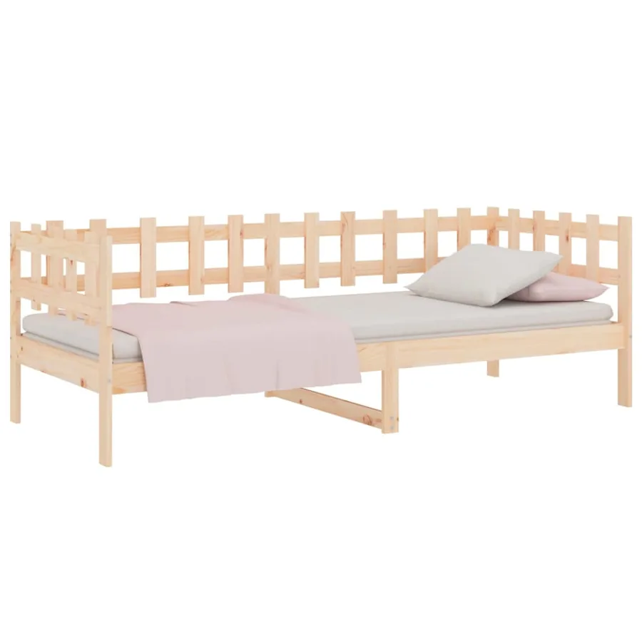 Lit de jour sans matelas 90x200 cm bois de pin massif - 3