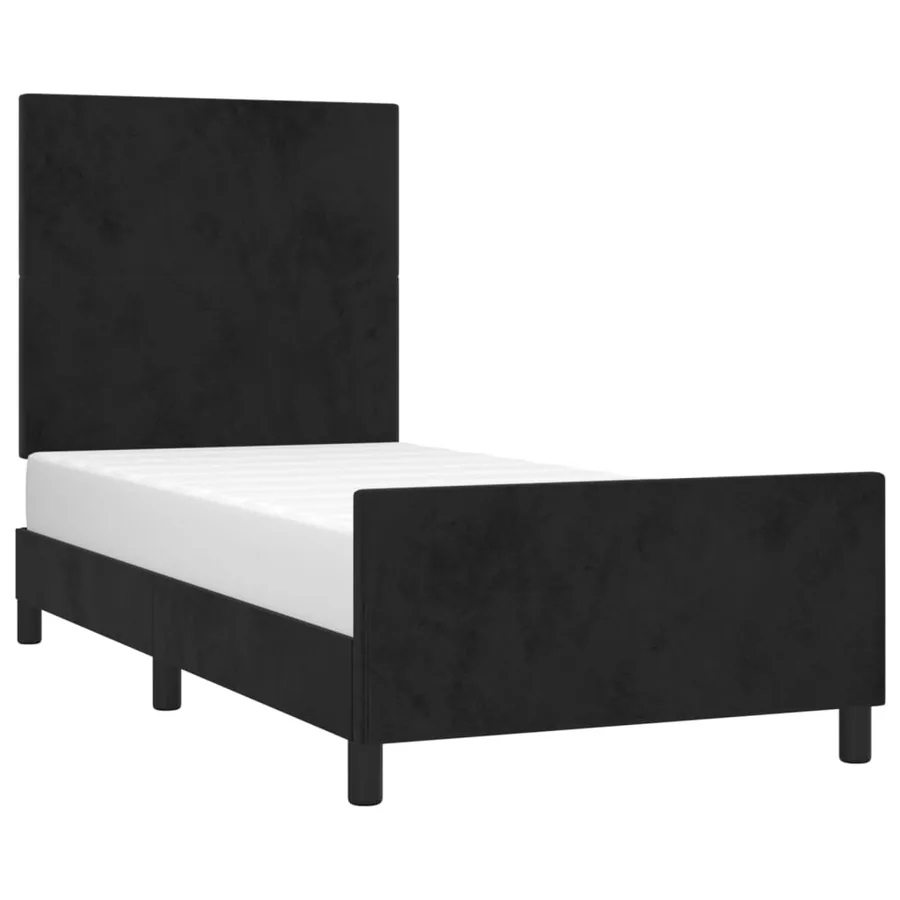 Cadre de lit sans matelas noir 90x200 cm velours - 3
