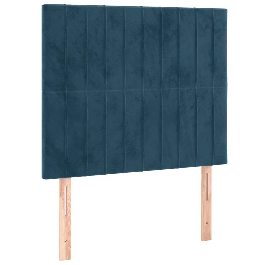 Cadre de lit sans matelas bleu foncé 100x200 cm velours - 8