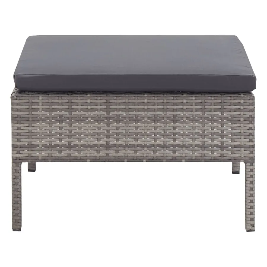 Salon de jardin 3 pcs avec coussins Résine tressée Gris - 8