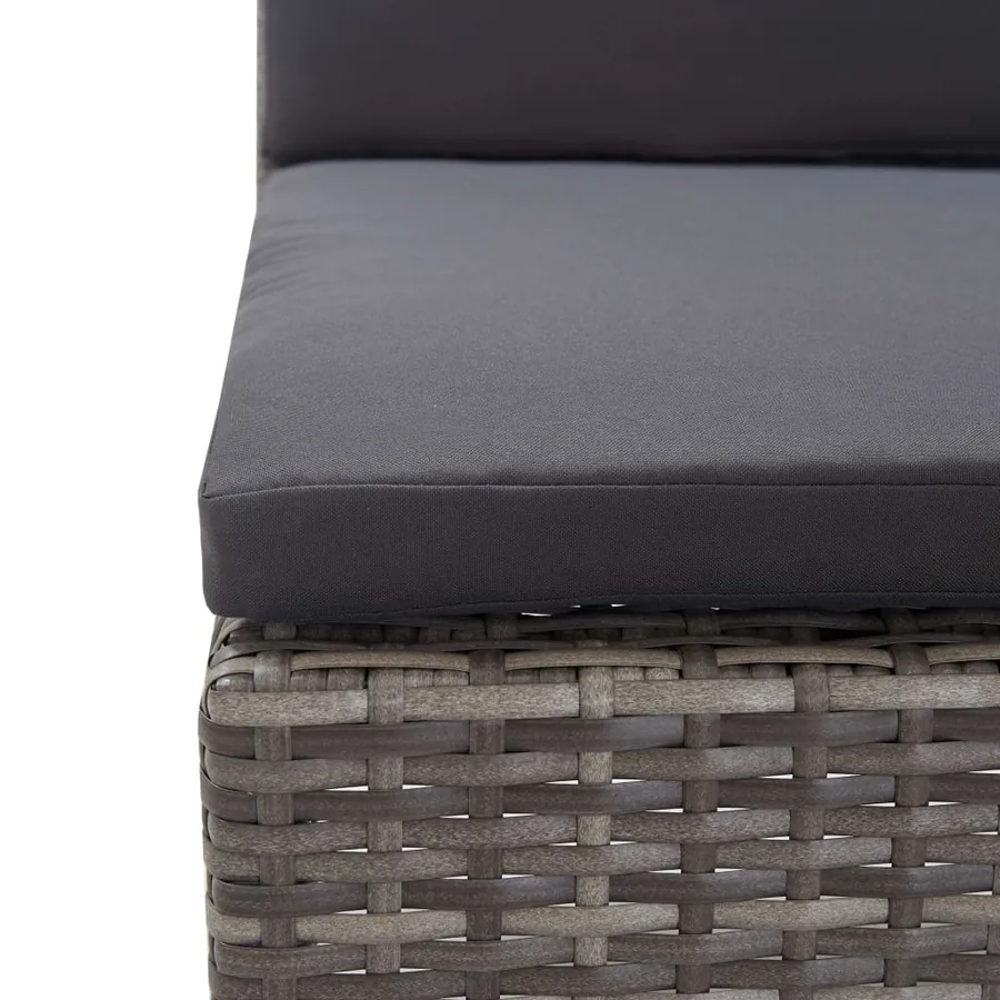 Salon de jardin 3 pcs avec coussins Résine tressée Gris - 9