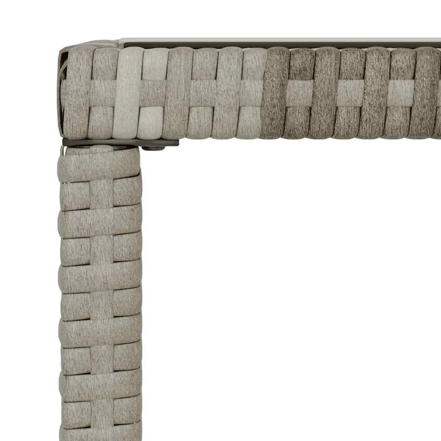 Salon de jardin 4 pcs avec coussins Gris Résine tressée - 6
