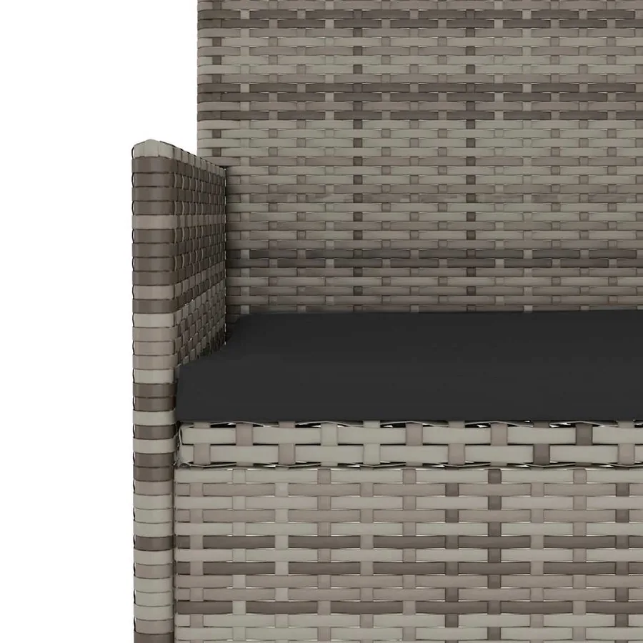 Salon de jardin 4 pcs avec coussins Gris Résine tressée - 9