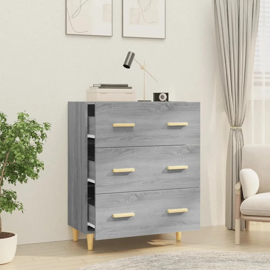 Buffet Sonoma gris 70x34x90 cm Bois d'ingénierie - 6