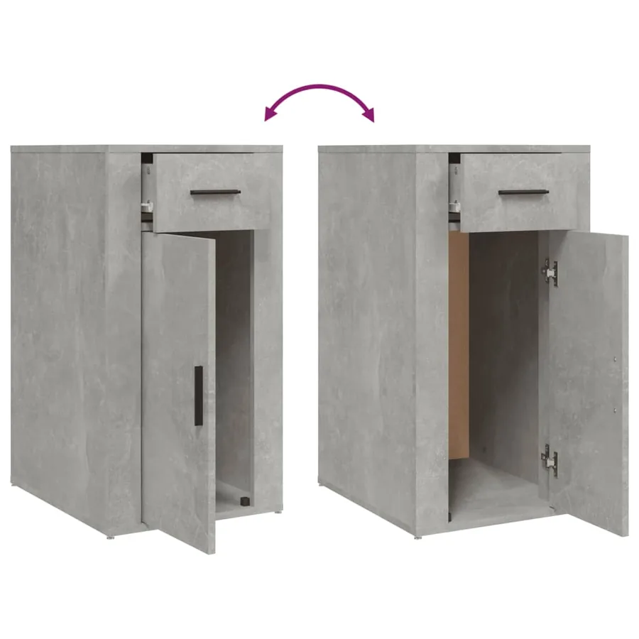 Armoire de bureau Gris béton 40x49x75 cm Bois d'ingénierie - 9