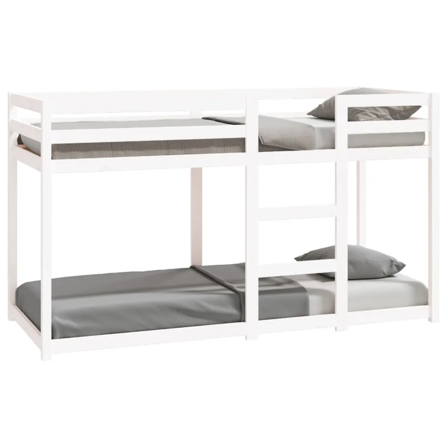 Lit superposé sans matelas blanc 75x190 cm bois de pin massif - 2