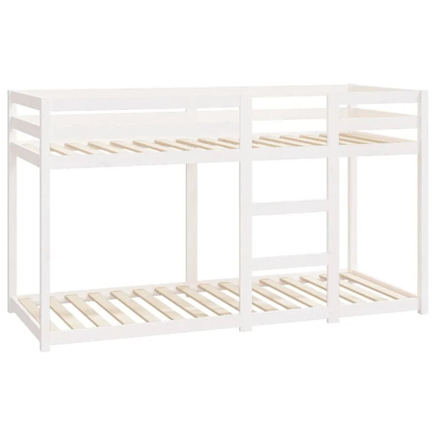 Lit superposé sans matelas blanc 75x190 cm bois de pin massif - 4