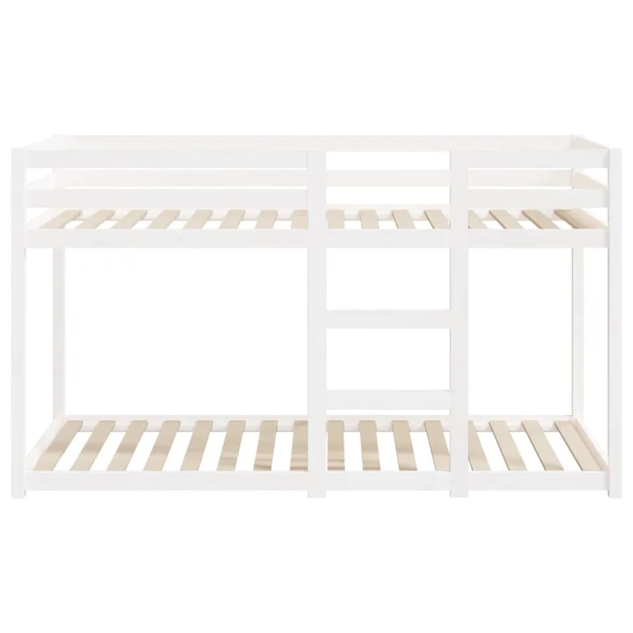 Lit superposé sans matelas blanc 75x190 cm bois de pin massif - 5