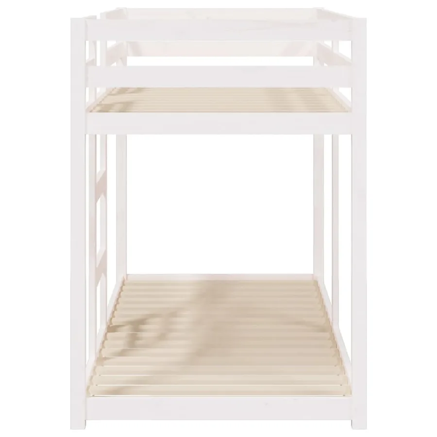 Lit superposé sans matelas blanc 75x190 cm bois de pin massif - 6