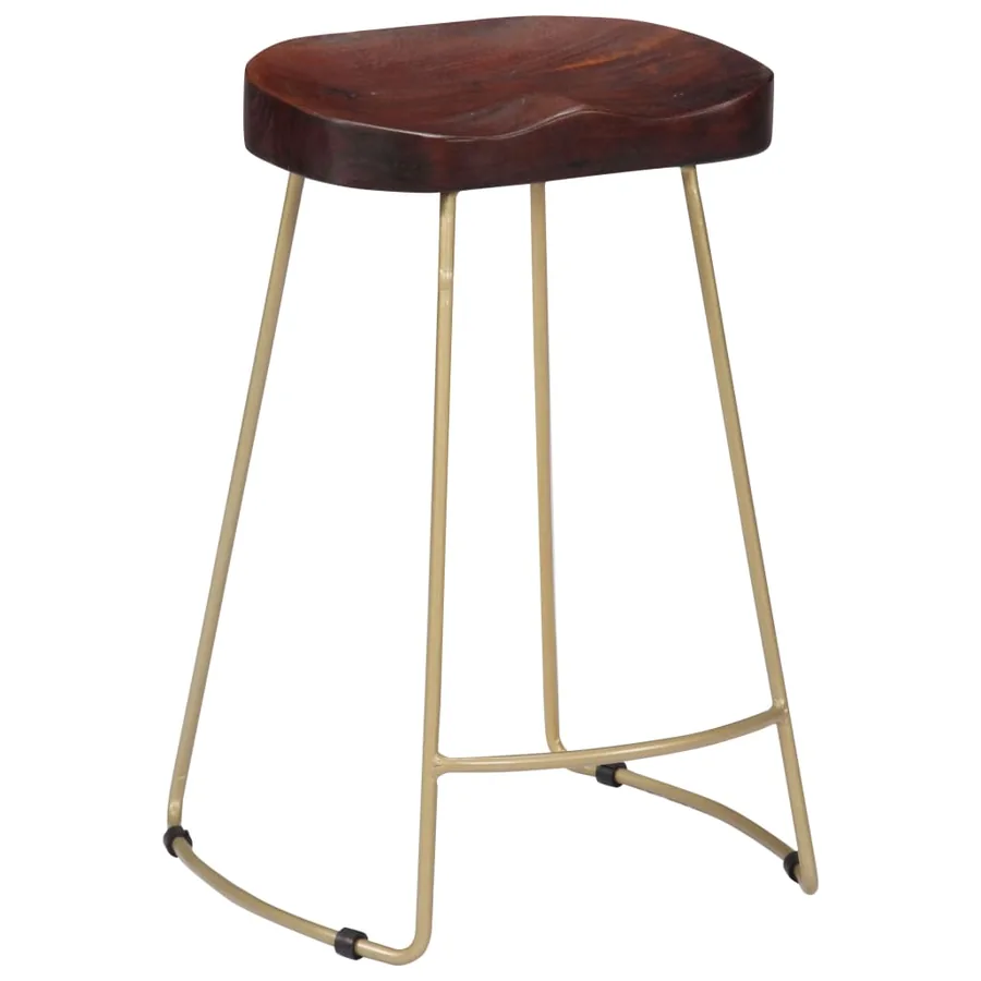 Tabourets de bar Gavin lot de 2 bois de manguier massif - 11